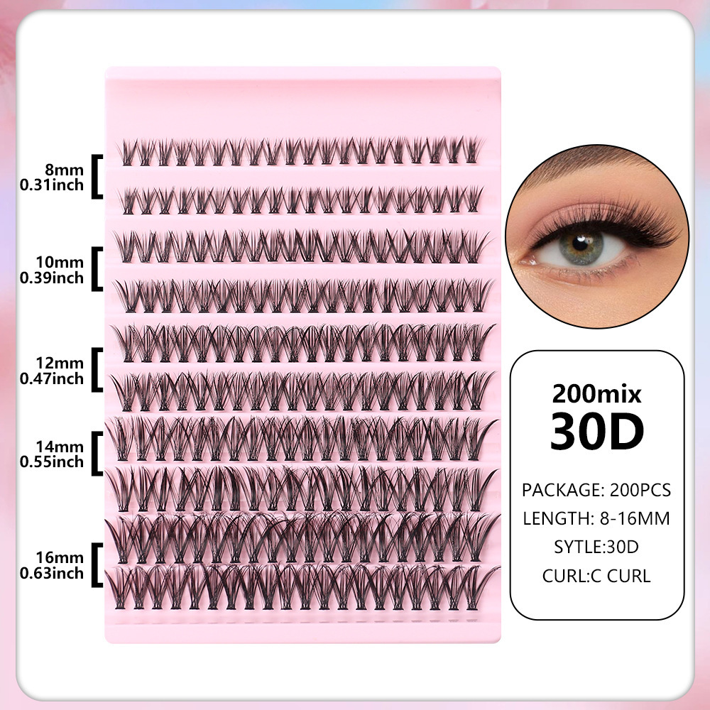 Cross-border DIY false eyelash extension 30D40D50D80D segmented…