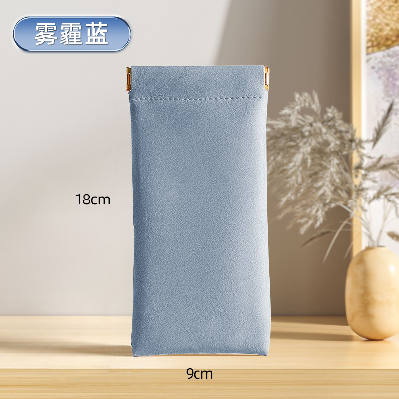 ポータブルメガネバッグ旅行ポータブルサングラス収納袋アンチストレス磁気吸引ベルベットバッグ自動閉じた収納袋