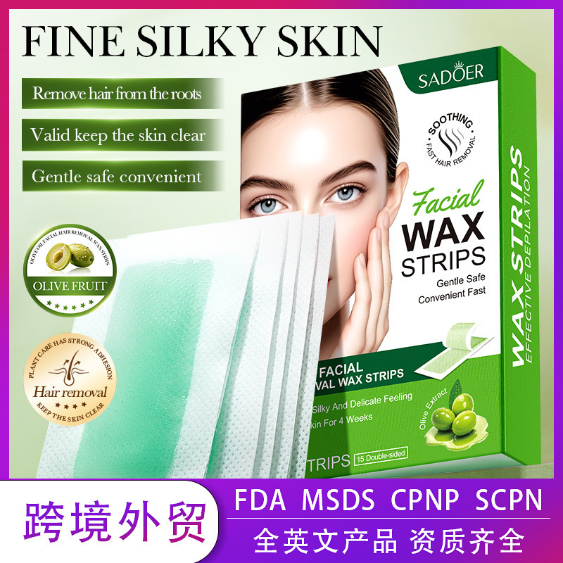 Sadoer Olive Oil Facial Hair Removal Wax Paper (Foreign Version) 30 Pieces/Box