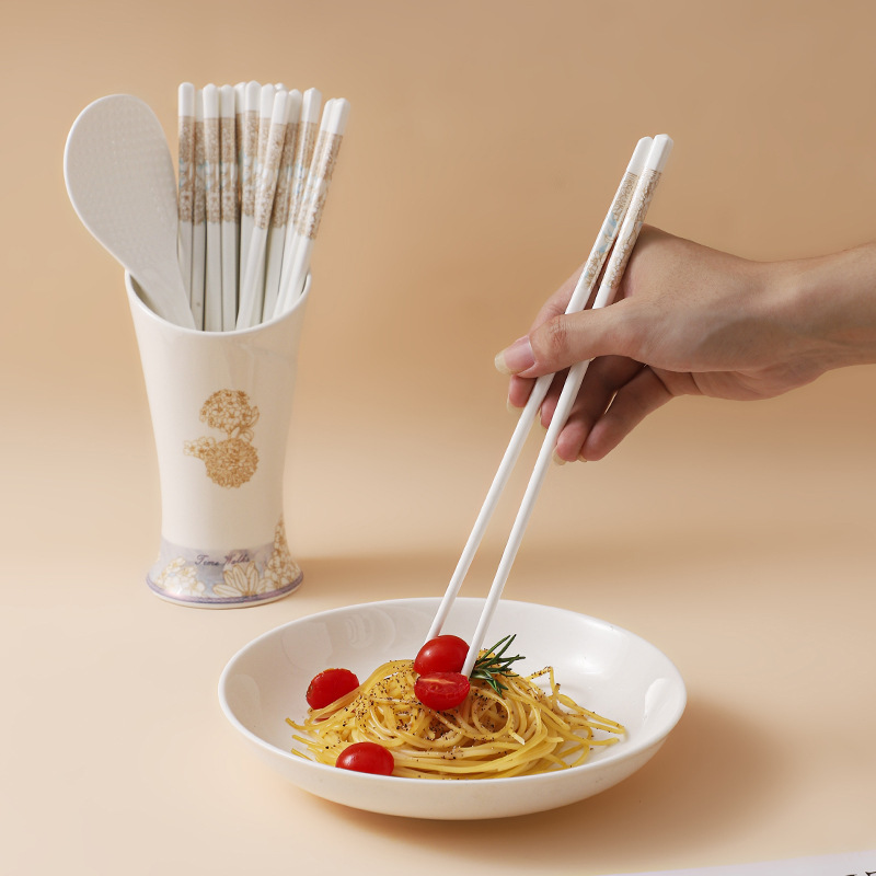 セラミック箸セット タイムウォーク ライススプーン 箸チューブ 高温耐性 お手入れ簡単 無塗装・ワックスフリー|undefined
