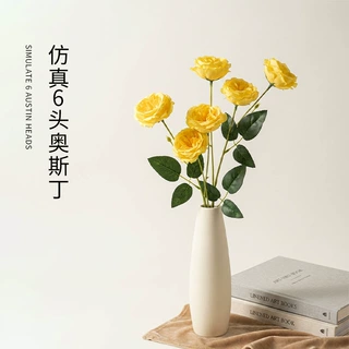 仿真6头奥斯丁玫瑰花婚庆舞台装饰造景手捧花假花路引摄影道具花