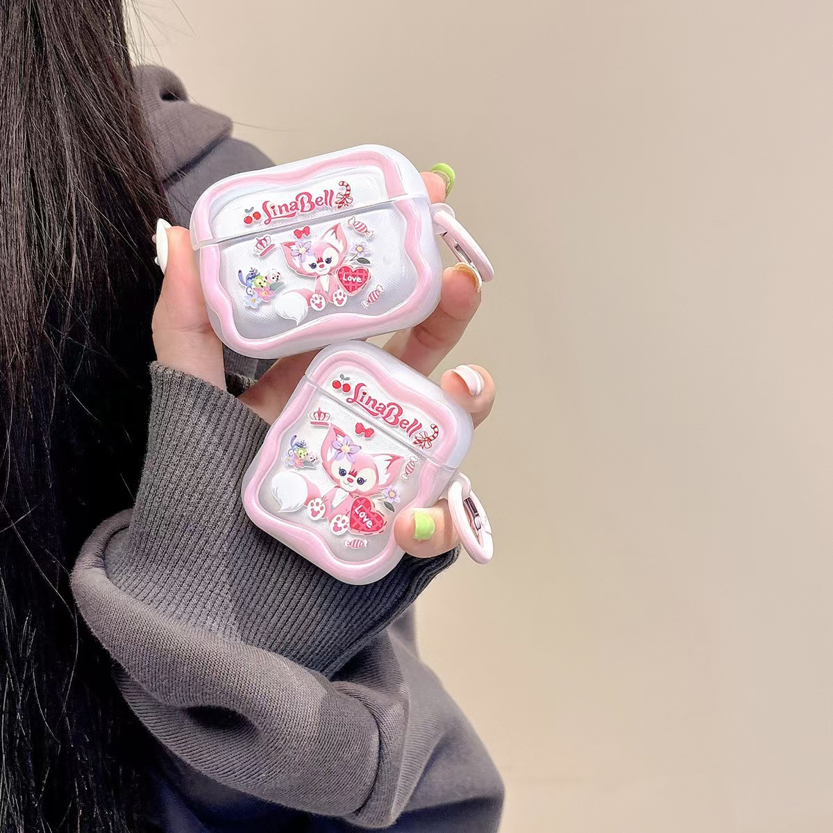 Aplicable a la caja de auriculares de Apple ins creativa bola de carbón dibujos animados muñecas AirPods4 cubierta 3 generación Pro2 generación todo incluido image 4