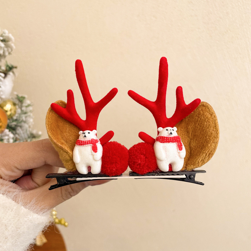 Regalo di Natale Forcina per capelli di alce di Natale Fascia per capelli da donna Cravatta Sen Forcina per capelli di corna di cervo carina per bambini Copricapo_voghion.com