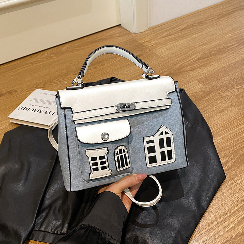 Comercio exterior transfronterizo nuevo bolso Kelly portátil textura femenina bolso cuadrado pequeño de un solo hombro práctico bolso de moda de mensajero de todo fósforo