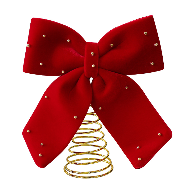 New burgundy velvet tree top star Christmas tree decoration…