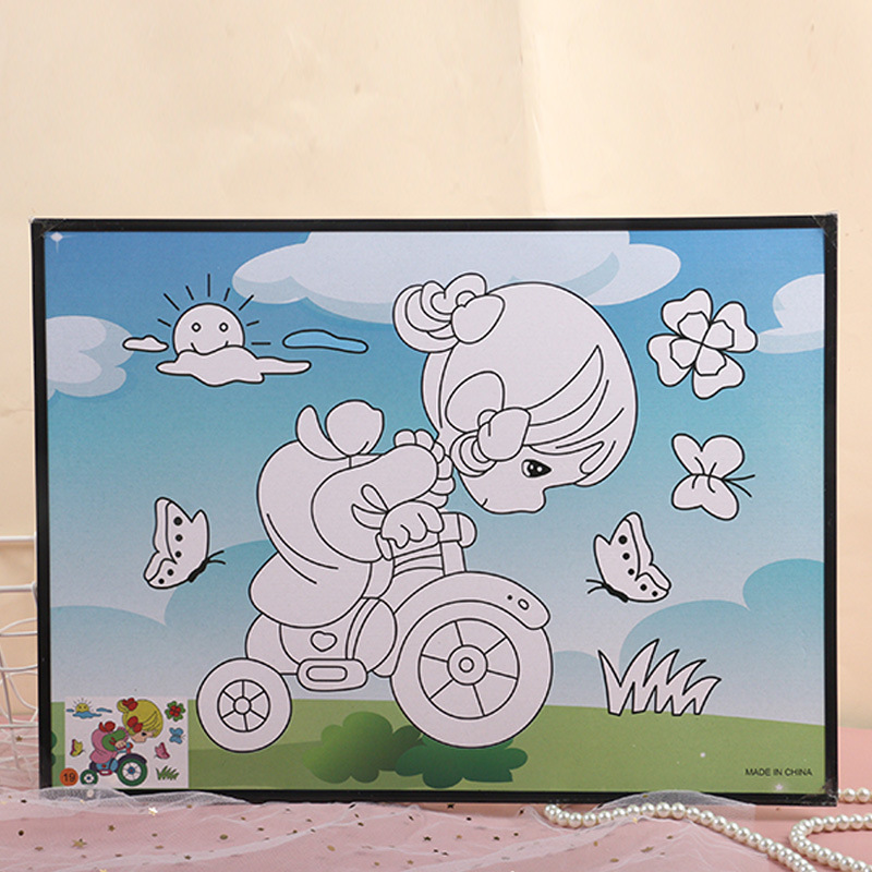 Large 31*43 children's DIY watercolor painting with border square graffiti painting art decorative painting stall drawing board