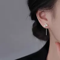 Серьги из серебра 925 пробы с жемчугом и вишневым цветком для девочек, новинка 2025 года, горячий стиль, доступные роскошные нишевые короткие серьги с кисточками