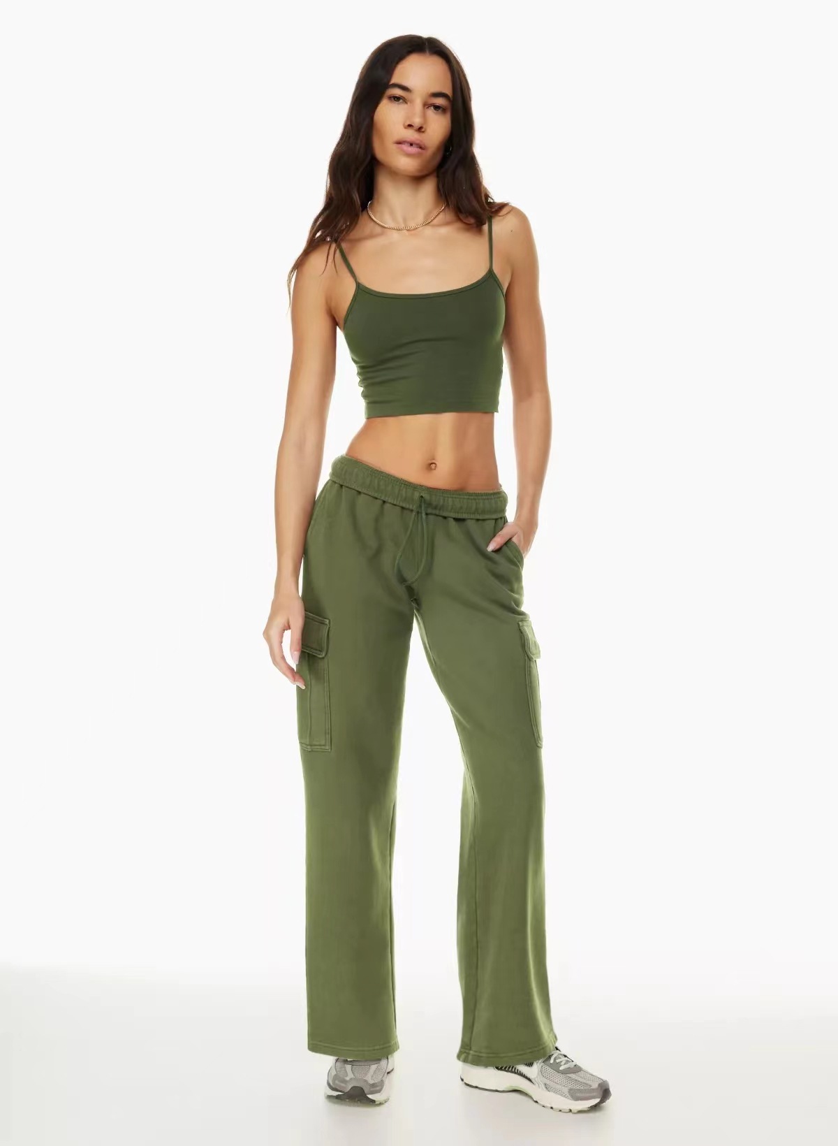 Amazon elástico de cintura alta pierna ancha pantalones cortos de las mujeres europeas y americanas transfronterizas otoño e invierno nuevos pantalones casuales sueltos de talla grande image 11