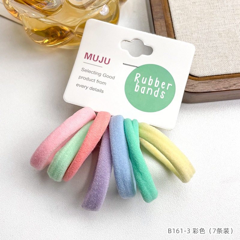 [Carga de tarjeta] sensación de alto nivel coreano de cabello de código de barras de moda de alta elasticidad de cabello anillo de cabello correa de cola de caballo