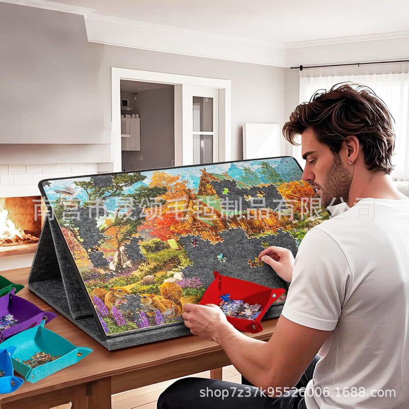 Hクロスボーダー新商品 パズルボード スタンド付き パズルマット 縦横自由調整 パズルマット パズルフェルト|undefined