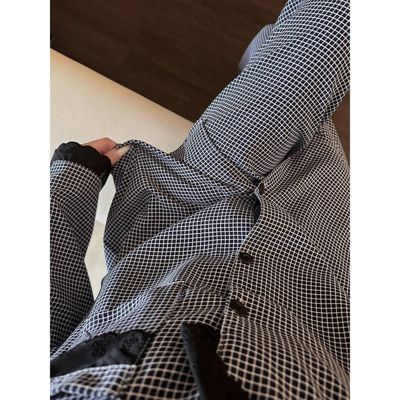 日系复古休闲条纹蕾丝边睡衣女2025新款长袖长裤可外穿家居服套装|undefined