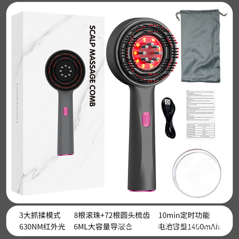 上薬櫛部電動マッサージ櫛赤い櫛の頭皮に薬を入れます。|undefined