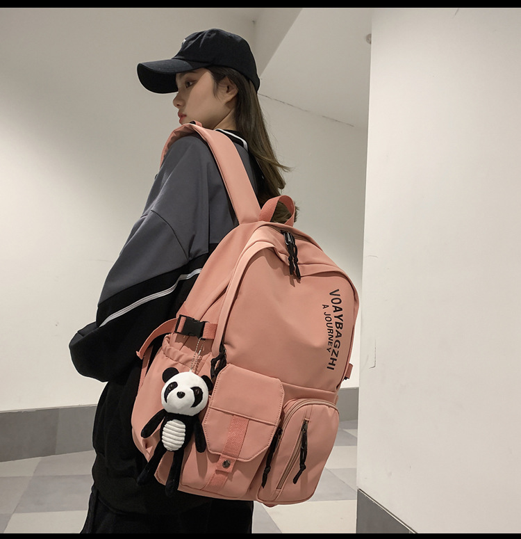 Korean Version Of Large Capacity Wild Backpack College Students Fashion Trend Couple Backpack display picture 42