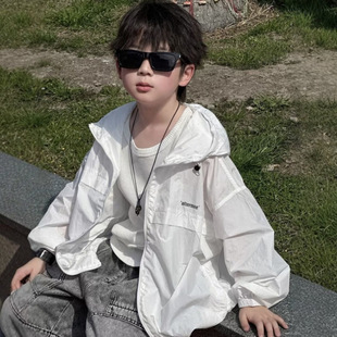 Boys' Ice Silk Sun Protection Clothing, Kidsren's Summer Sun Protection Clothing, 2025 Summer New Trendy Boys' Lightweight Jacket, Breathable