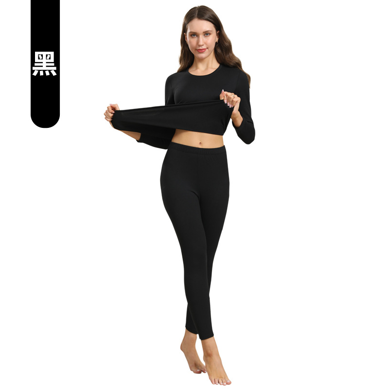 고디 벨벳 세트 여성 블랙