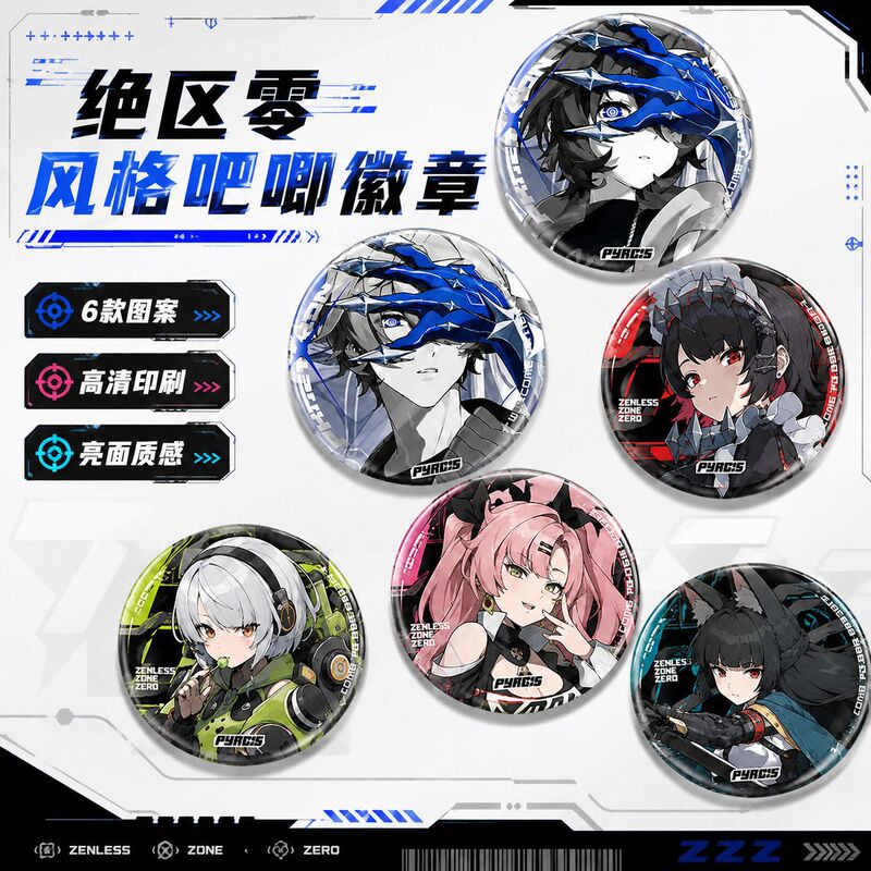 Customized Demon Slayer and Genshin Impact merchandise, Zenless Zone Zero badges, custom tin badges