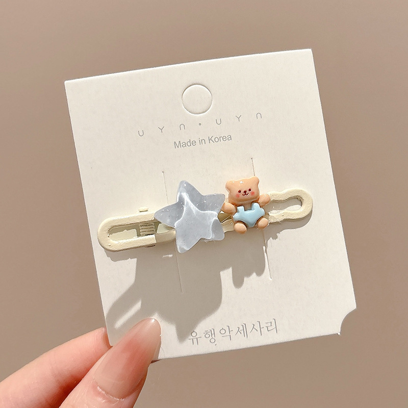 Clip de cabello de flor de leopardo para mujeres clip de cabello de alto nivel frente clip de frangeo 2025 nuevo clip lateral clip de cabello toque