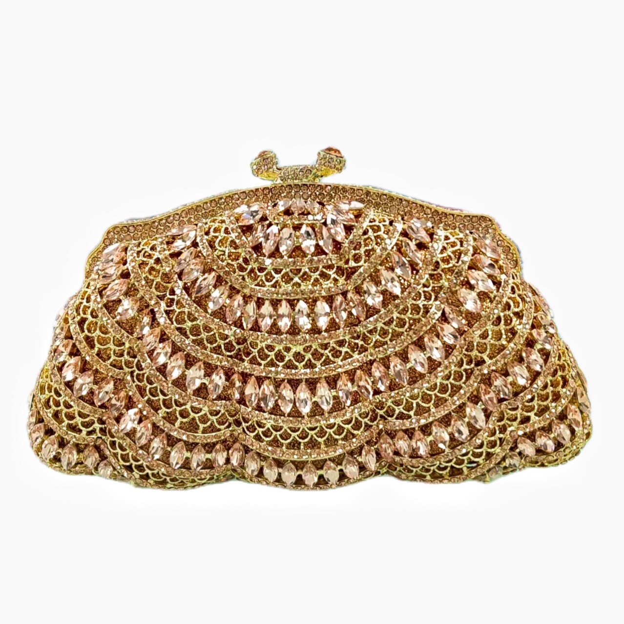 Túi clutch nữ đính đá dạ hội phong cách châu Âu — Nền vàng kim cương trắng, Đế Vàng Kim Cương, Màu vàng kim huyền ảo, Màu vàng kim