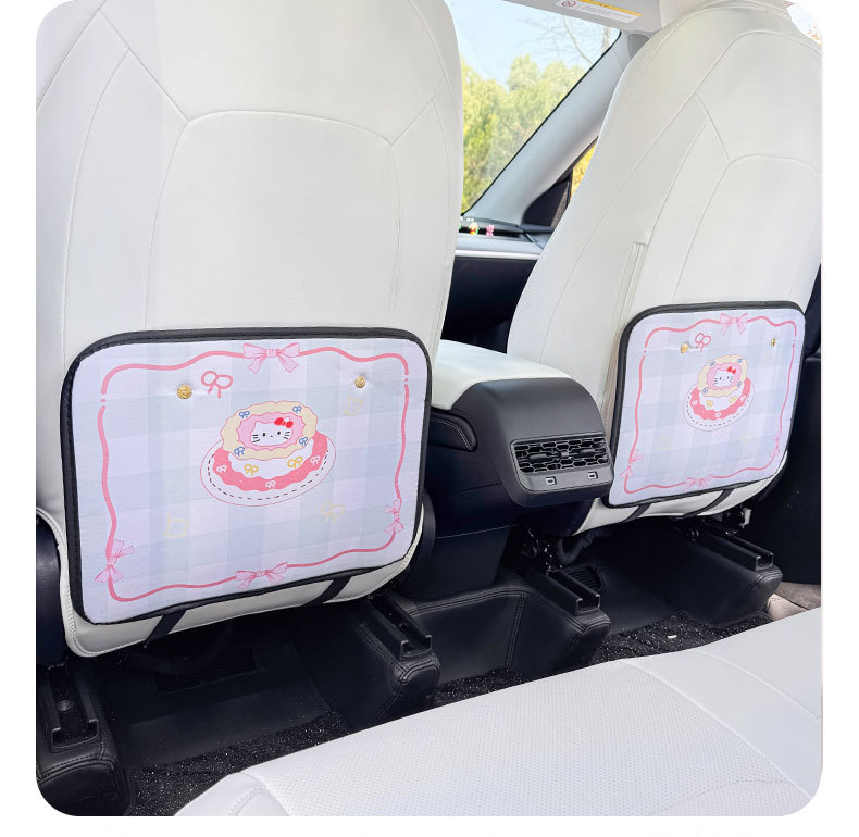 2024 Car Seat Cushion, Universal Seat Back for All Seasons, Cute Cartoon High-End Car Seat Back Anti-Kick Pad for All Seasons