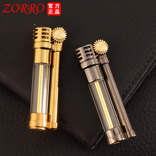Zorro kerosene lighter 654 transparent small creative old-fashioned grinding wheel portable pendant metal lighter wholesale