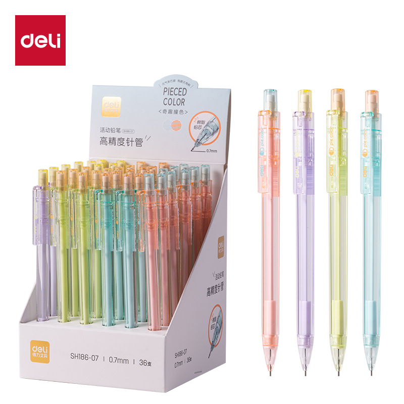 Delit SH186 lápiz activo de alto valor de color caramelo estudiantes escriben 0.5 / 0.7mm lápiz de presión papelería