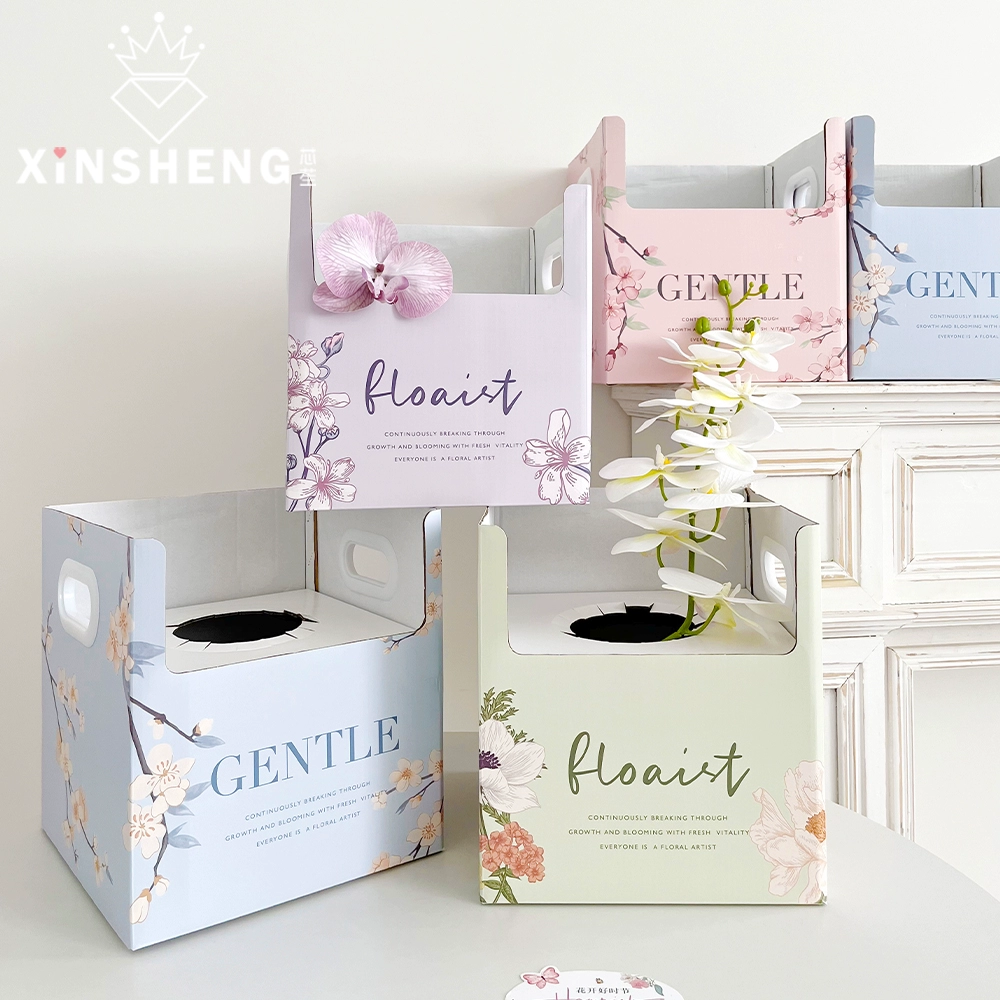 [Сердечное движение хорошая цена] Ядро цветочная тень с гофрированной коробкой, свежая цветочная коробка, цветочная коробка, материал для упаковки