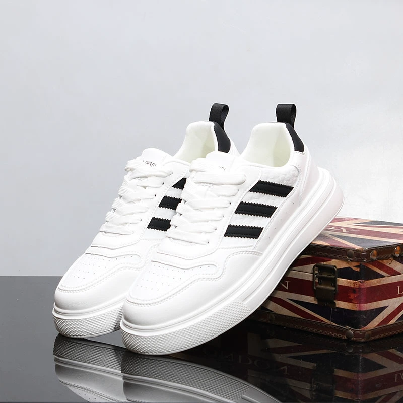 Приливная мужская обувь весенняя и осенняя дышащая кожаная повседневная обувь мужская новая модель увеличена против запаха маленькая белая обувь прилив MY16128