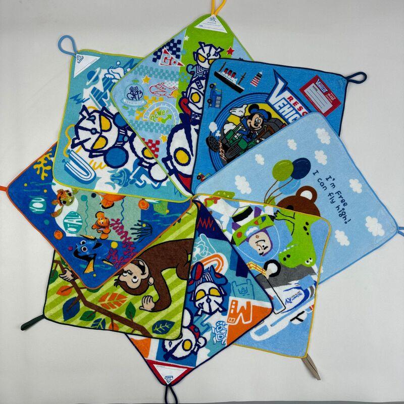 Original aoTMANKT Cotton Cut Fleece Cartoon Printed Square Towel Hanging Hand Towel Absorbent Hair-free Face Towel