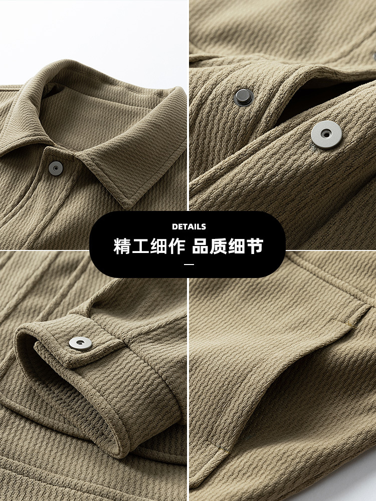 Otoño Meirard Retro High Street Inclined Striped Large Jacket Hombre Casual Jacket de moda