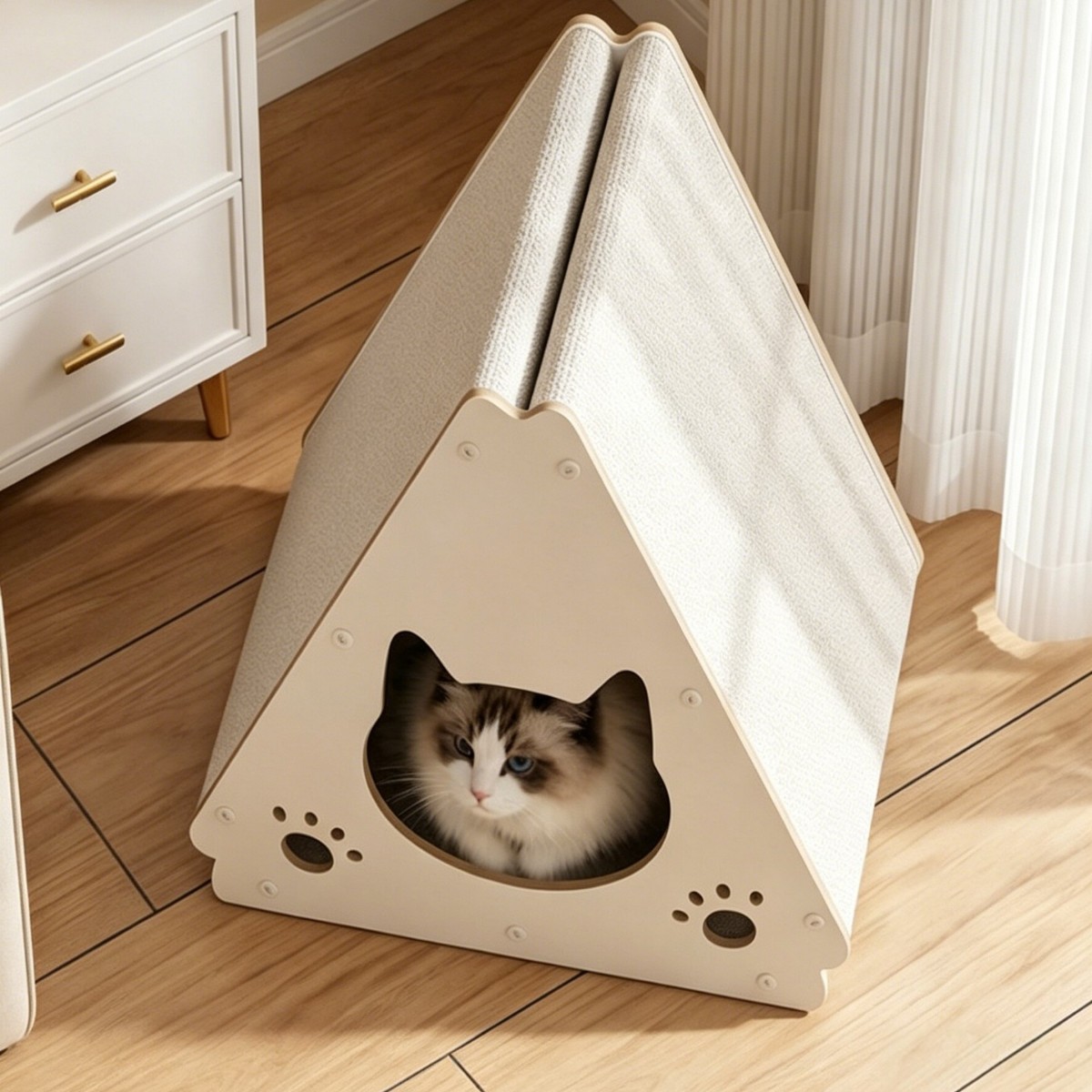 Placa de agarre triangular vertical triangular garra de gato resistente al desgaste sofá de papel corrugado para gatos juguetes lindos