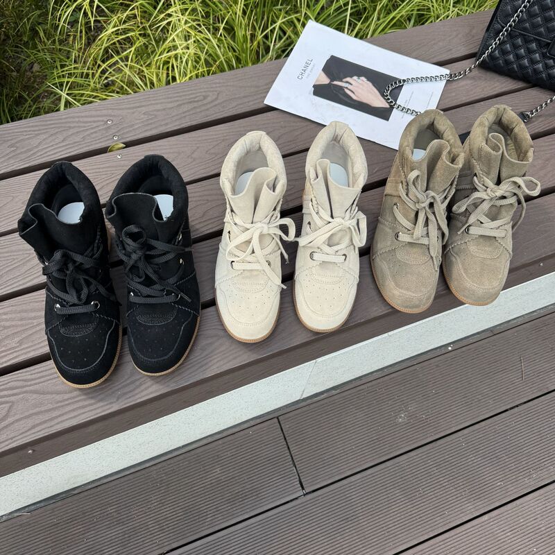 Cross-Border Foreign Trade Height-Increasing Genuine Leather Suede European and American Street Women's Sports Shoes Hiking Shoes Comfortable and Lightweight