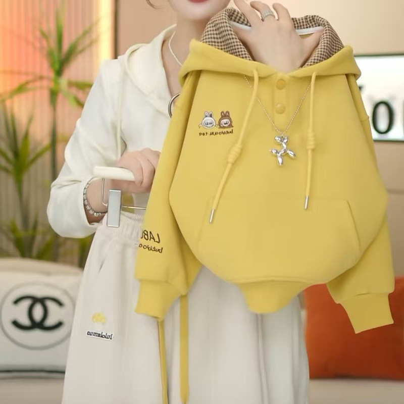 女童卫衣儿童长袖套装秋装2025新款中大童衣服甜美连帽运动二件套|undefined