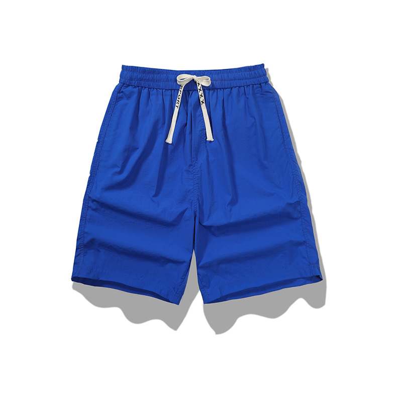 Quick-Drying Breathable Casual Loose Shorts Summer Men's Thin Five-Point Shorts Trendy Drawstring Solid Color Sports Versatile
