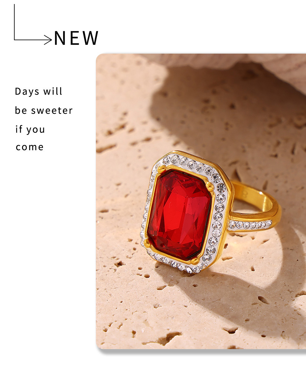 Neuer, leichter Luxus-Ring im Court-Stil mit rechteckigem, eingelegtem großen Diamanten_voghion.com