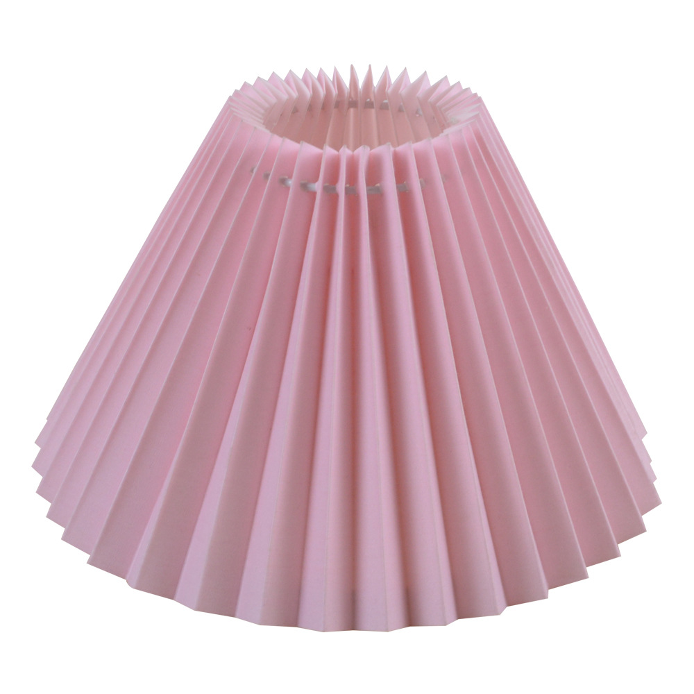 Transfronteriza en stock Corea Del Sur de la vendimia de tela plisada pantalla creativa KD lámpara de mesa accesorios DIY Shell 24CM