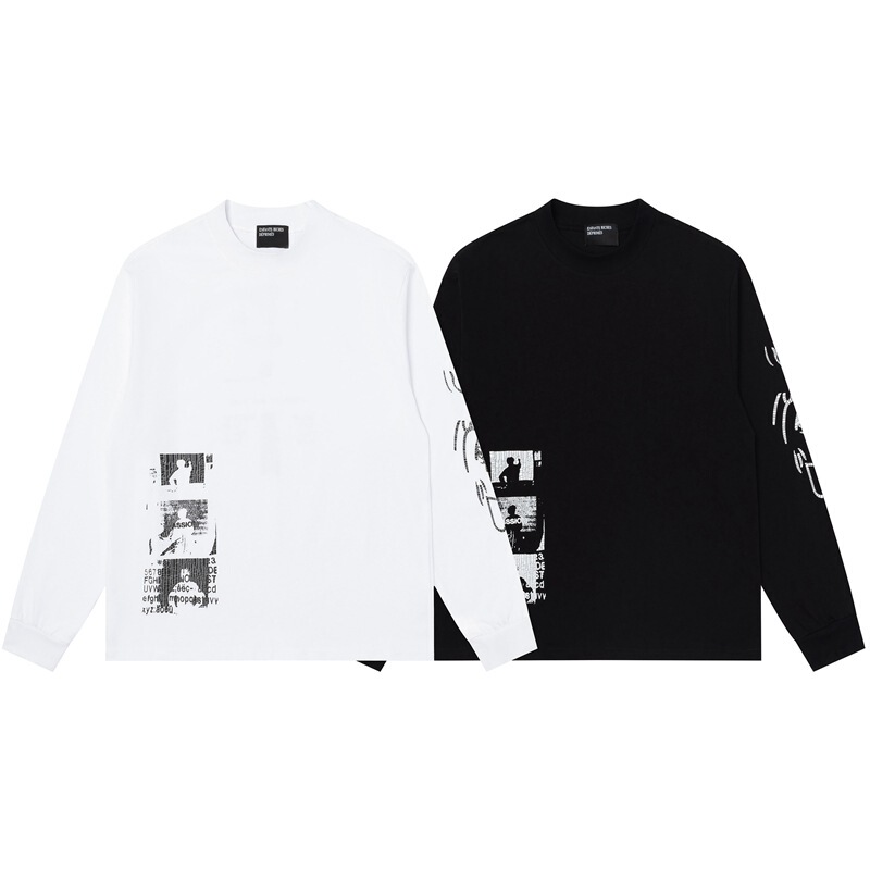 Erd Rich Second Generation Eternal Time Printed Long Sleeve T-Shirt High Street Retro Loose Os Crew Neck Base Shirt for Men and Women Spring and Autumn Erd Rich Second Generation Eternal Time Printed Long Sleeve T-Shirt High Street Retro Loose Os Crew Neck Base Shirt for Men and Women Spring and Autumn