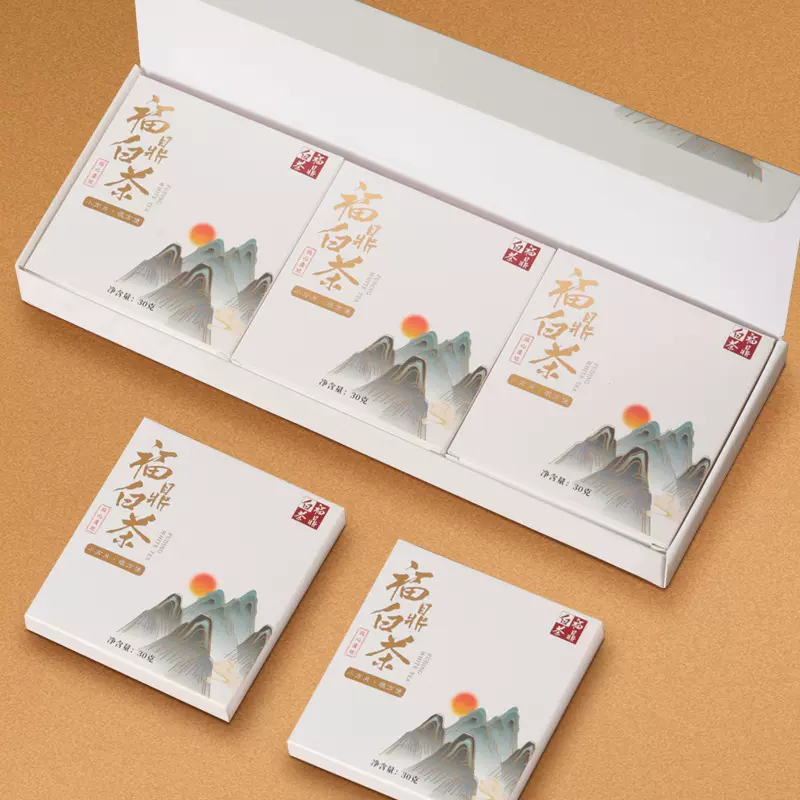 福鼎绿茶白茶饼寿眉小方片老白茶饼干陈皮茶叶礼盒装送人批发
