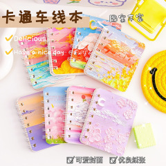 New Stylish Oil Painting Landscape Spiral Notebook Cute Handwriting Journal for Students Study Notes Mistake Correction Leave Messages Notepad