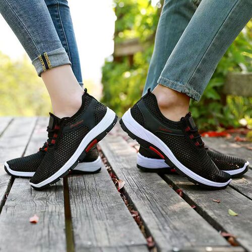 Summer New Couple Mesh Fabric Shoes Breathable Hollow Single Mesh Casual Sports Shoes Outdoor Shoes Men's Single Shoes