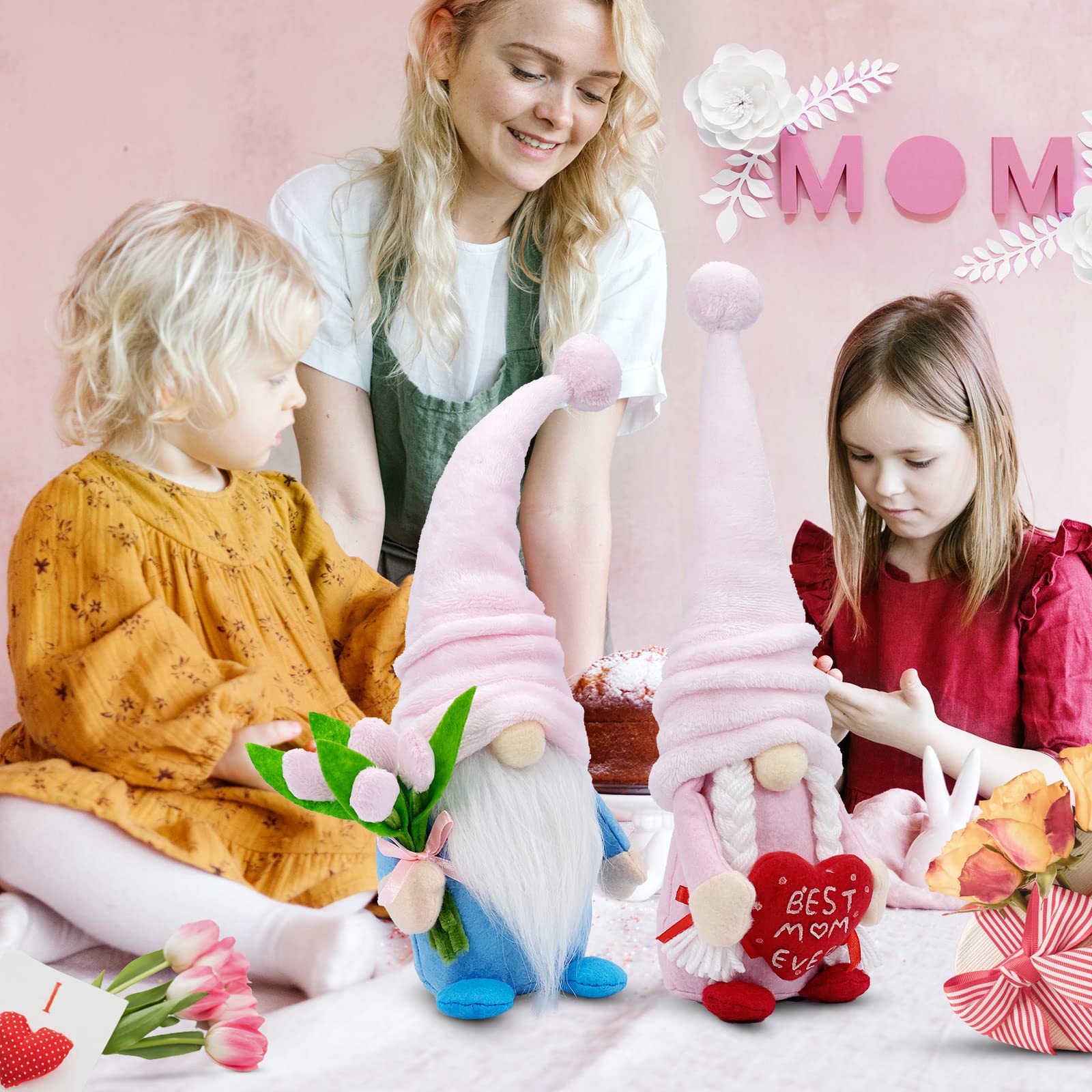 Nuevos productos transfronterizos Día de la Madre muñeca sin cara tulipán amor enano primavera duende Rudolph decoraciones de vacaciones