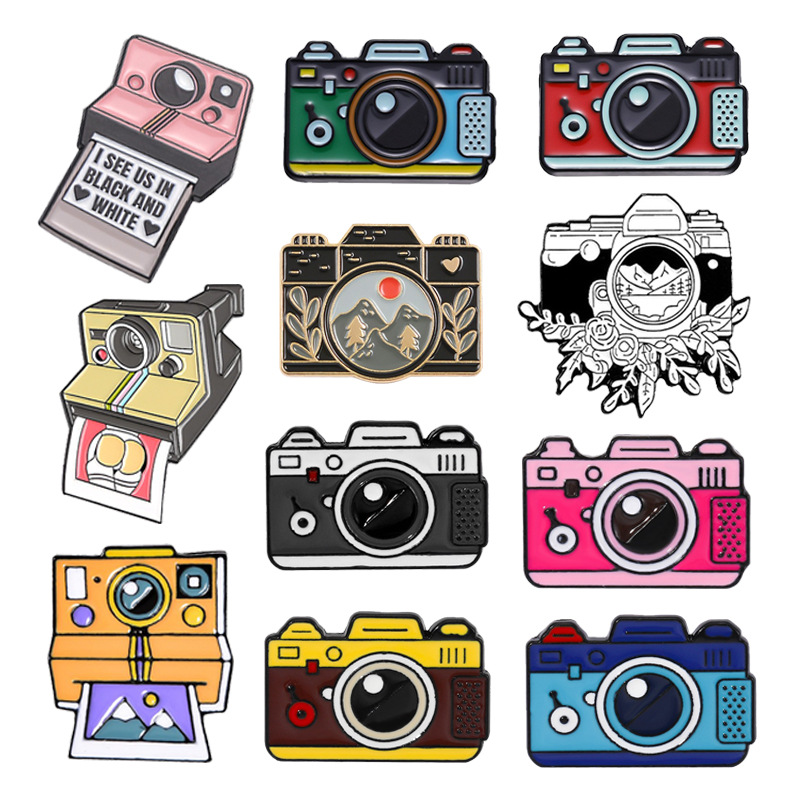6g Weight Brooches Classification Casual, Daily Occasion IG Style Pin Cartoon Badge Camera Alloy Plating Unisex Brooches