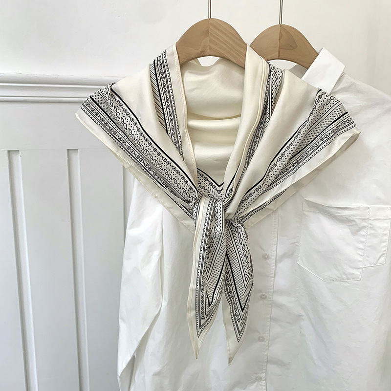 Bufanda triangular, babero, estilo fino de moda para mujer, cintura multifuncional, bufanda de seda decorativa, bufanda de línea de moda de alta gama, chal