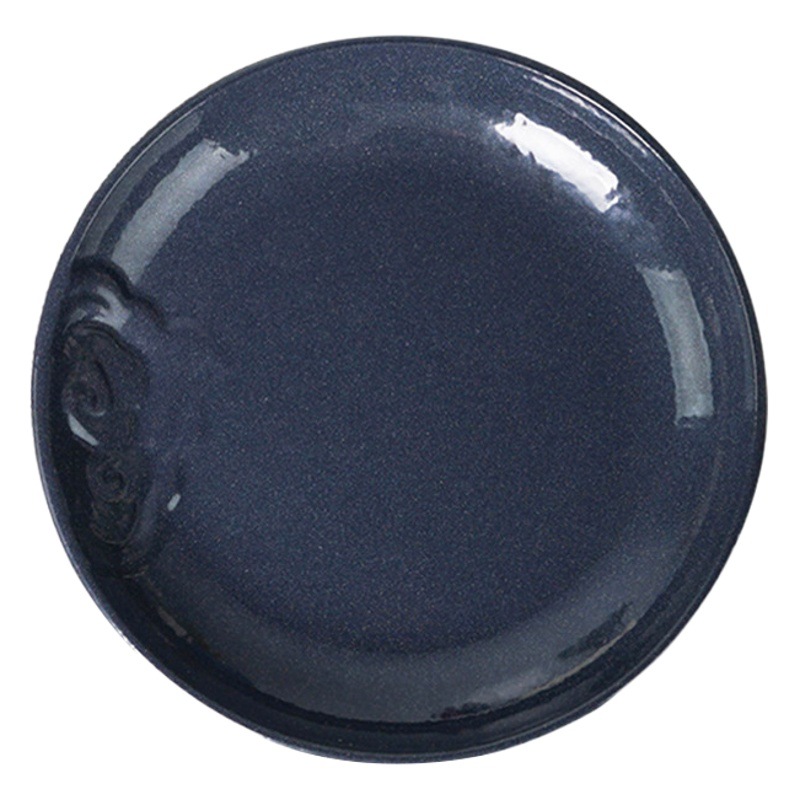 Pequeña felicidad hierro fundido esmalte 22cm placa de cocción Placa de ensalada de carne Placa de barbacoa Placa de envoltura comercial para platos del hogar