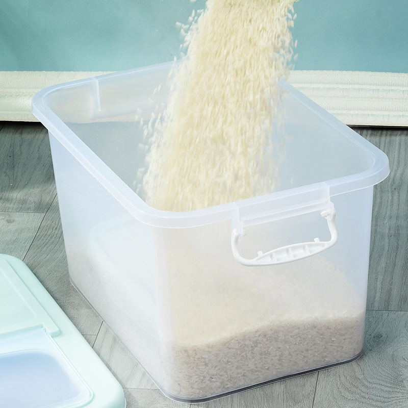 Cubo de arroz de plástico, almacenamiento a prueba de humedad e insectos, con tapa