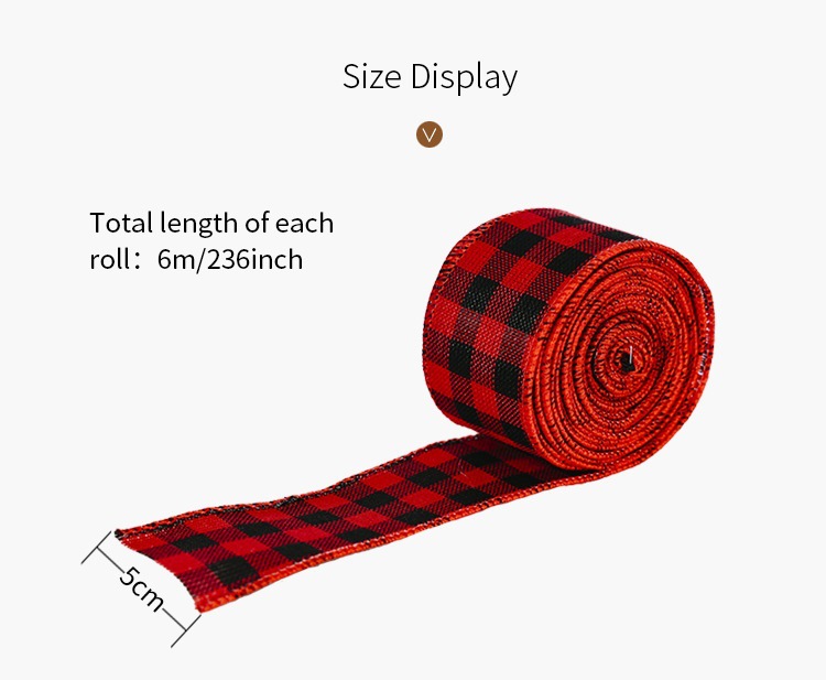 Plaid Ribbon Set For Christmas Decorations Red And Black Plaid_voghion.com