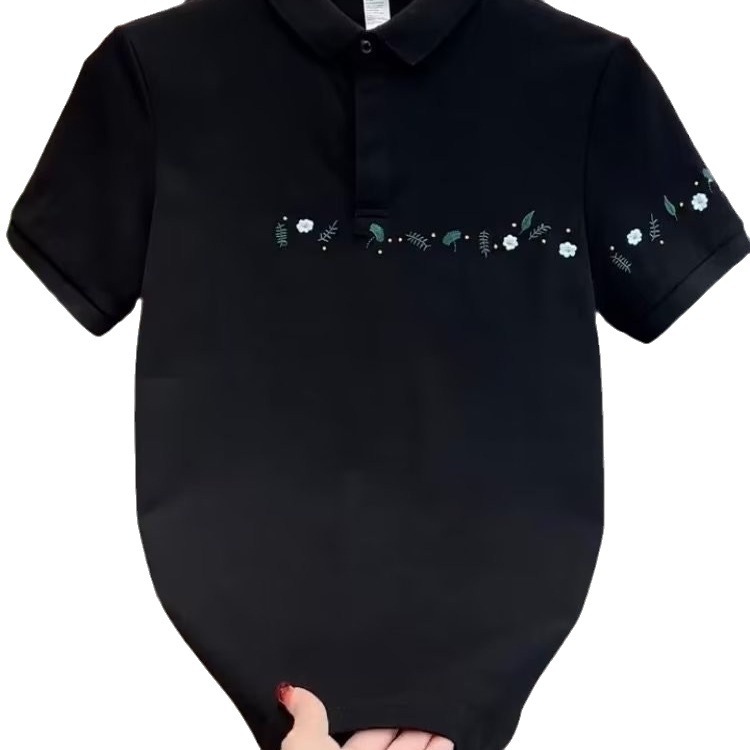 2024 nuevo polo estampado de alta gama camiseta de manga corta de moda para hombres verano nuevo estilo negocios solapa casual