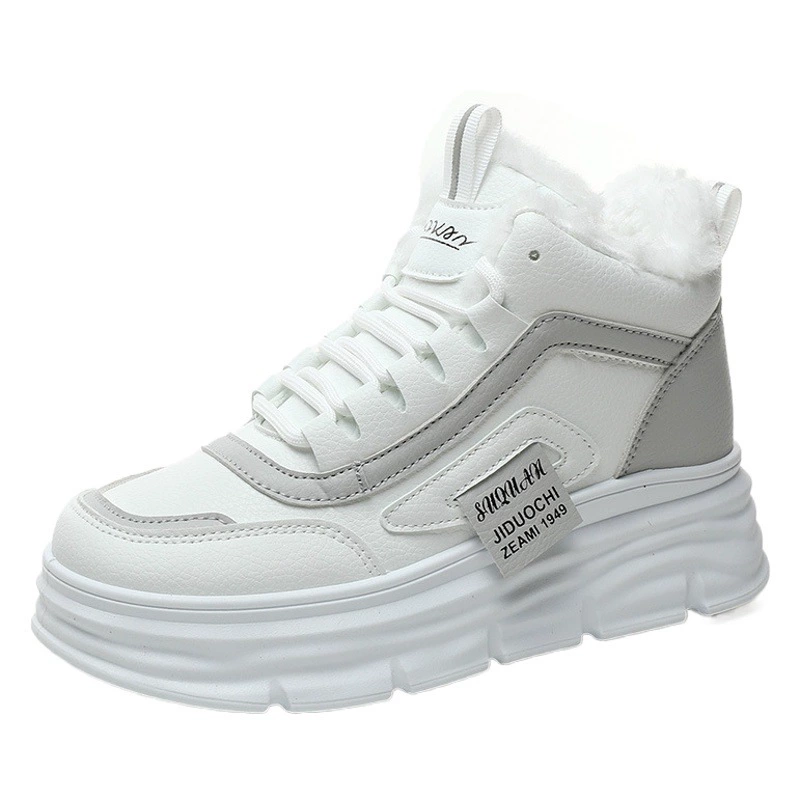 W3630 увеличить женскую обувь 2023 зимние новые бархатные хлопчатобумажные туфли теплые студенческие туфли