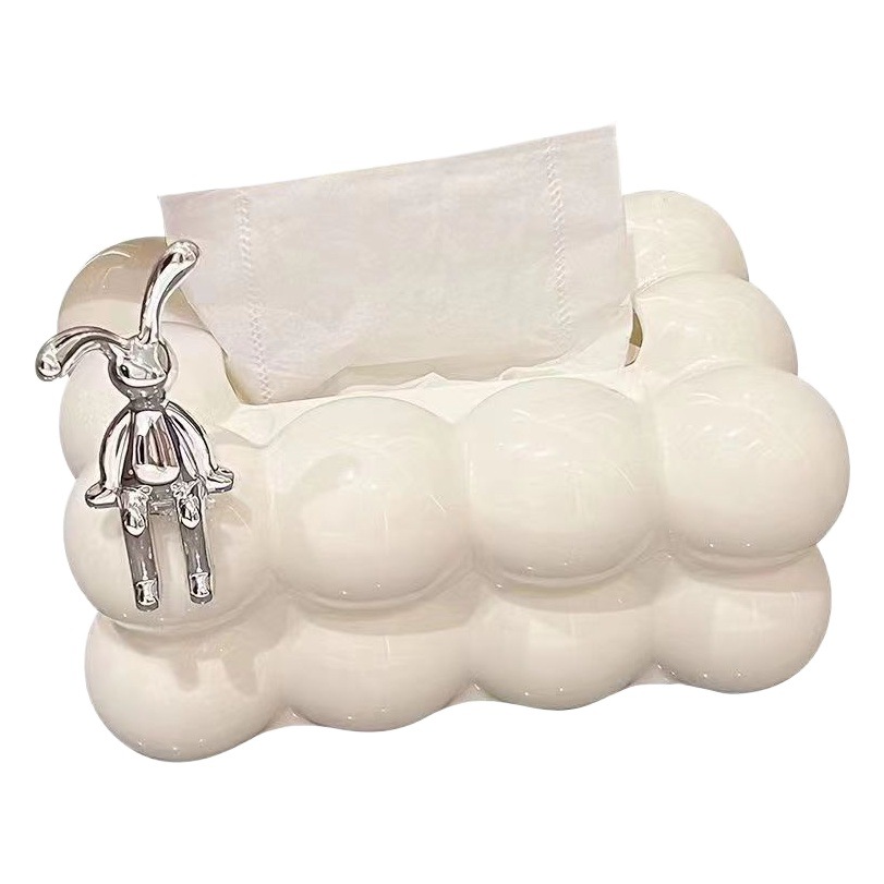 Creativo lindo decorativo caja de pañuelos de algodón de azúcar sala de estar mesa de café caja de almacenamiento de tejidos de alta gama Hotel KVT caja de pañuelos