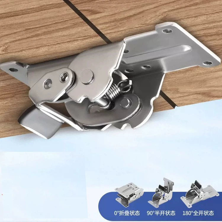Складная самоблокирующаяся петля на 180 градусов, 90 градусов, 0 градусов, крепежная деталь для мебели для журнального столика, откидной складной стол, аксессуары для фурнитуры