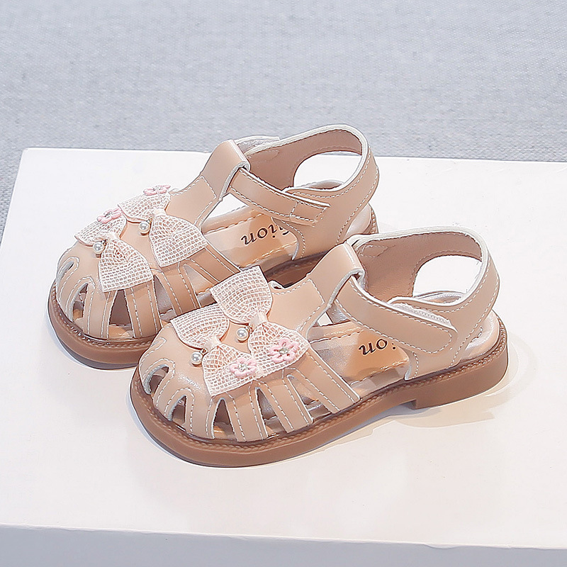 Niñas sandalias huecas de verano 2026 nuevos zapatos de princesa de arco para niños con suela suave zapatos de playa transpirables image 4